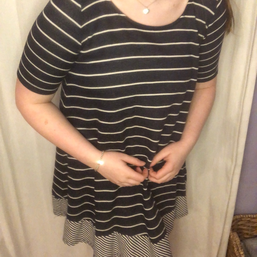 Anthropology Navy Blue Dress